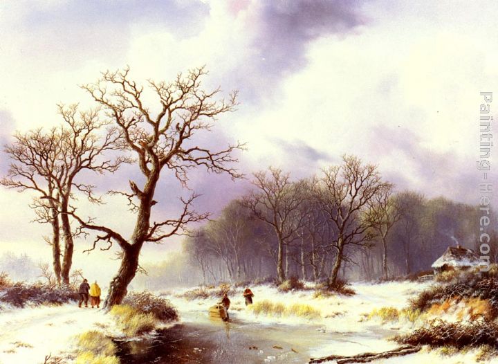 A Winter Landscape painting - Willem Bodemann A Winter Landscape art painting